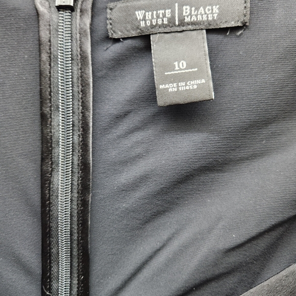 White House Black Market Black Asymmetrical Tiered Wrap Dress - Picture 2 of 3